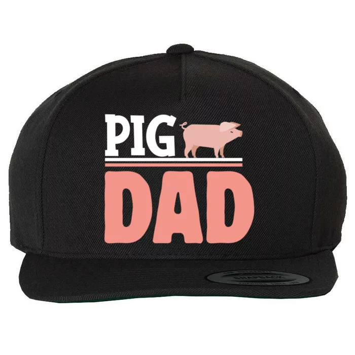 National Pig Day Pig Dad Gift Wool Snapback Cap