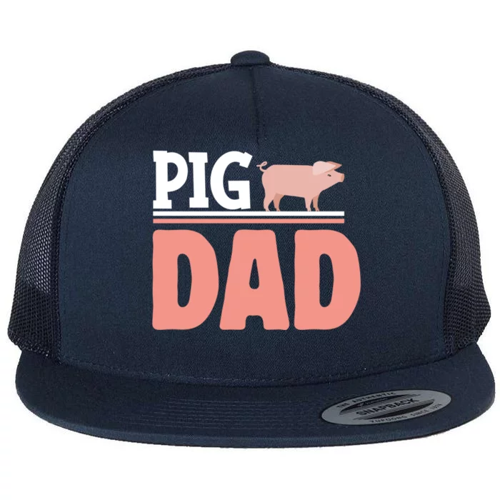 National Pig Day Pig Dad Gift Flat Bill Trucker Hat