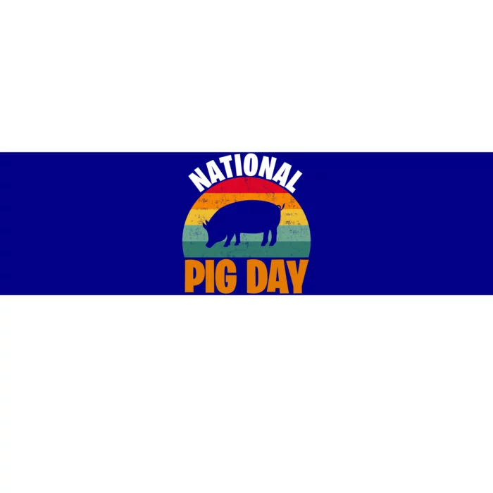 National Pig Day Sunset Gift Bumper Sticker