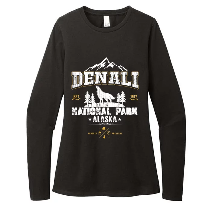 National Park Denali Alaska Womens CVC Long Sleeve Shirt