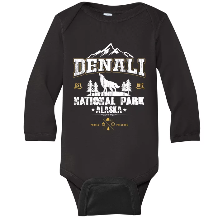 National Park Denali Alaska Baby Long Sleeve Bodysuit