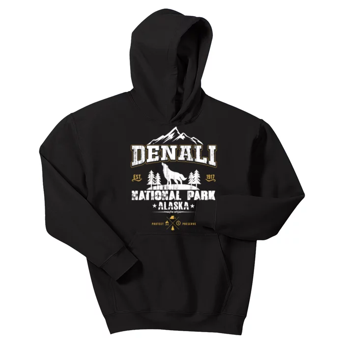 National Park Denali Alaska Kids Hoodie