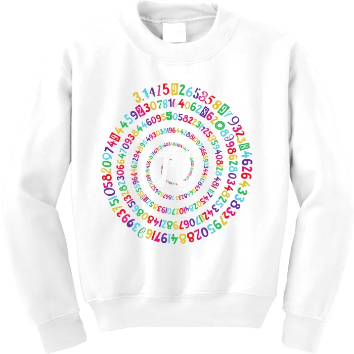 National Pi Day Colorful Math Teacher Lover Kids Sweatshirt