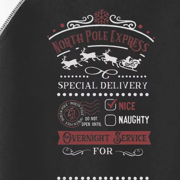 North Pole Express Overnight Service Christmas Toddler Fine Jersey T-Shirt