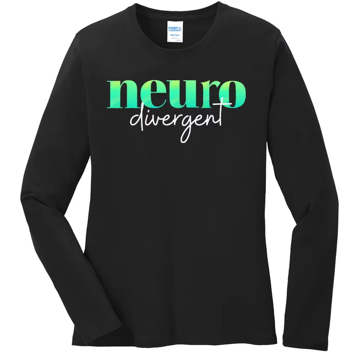 Neurodivergent Pride For Autism ADHD And ASD Awareness Ladies Long Sleeve Shirt