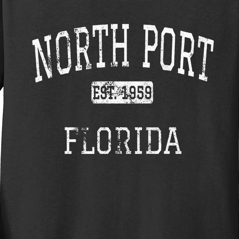 North Port Florida FL Vintage Kids Long Sleeve Shirt