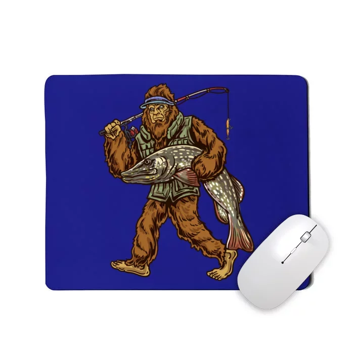 Northern Pike Fishing Bigfoot Hunting Fisher Cool Gift Mousepad