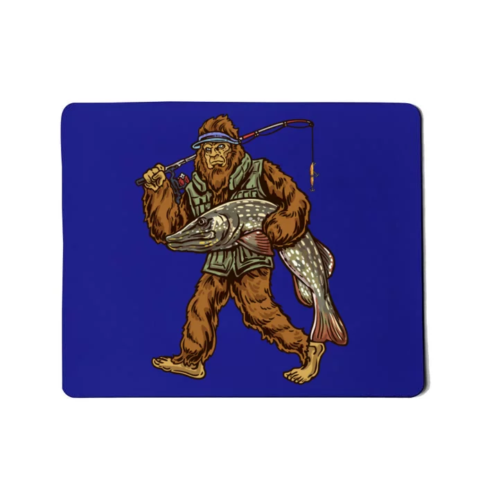 Northern Pike Fishing Bigfoot Hunting Fisher Cool Gift Mousepad