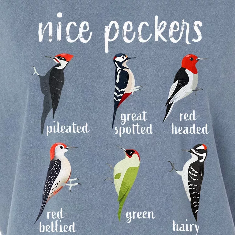 Nice Peckers Funny Birds Birdwatching Ornithology Garment-Dyed Women's Muscle Tee