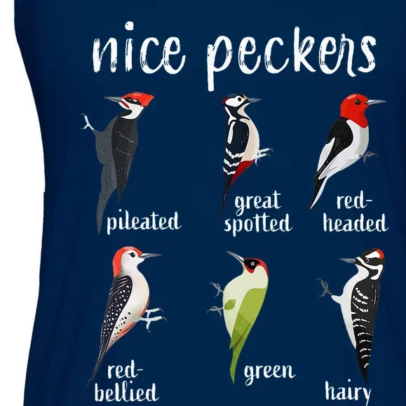 Nice Peckers Funny Birds Birdwatching Ornithology Ladies Essential Flowy Tank