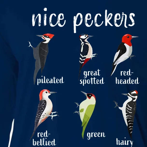 Nice Peckers Funny Birds Birdwatching Ornithology Cooling Performance Long Sleeve Crew