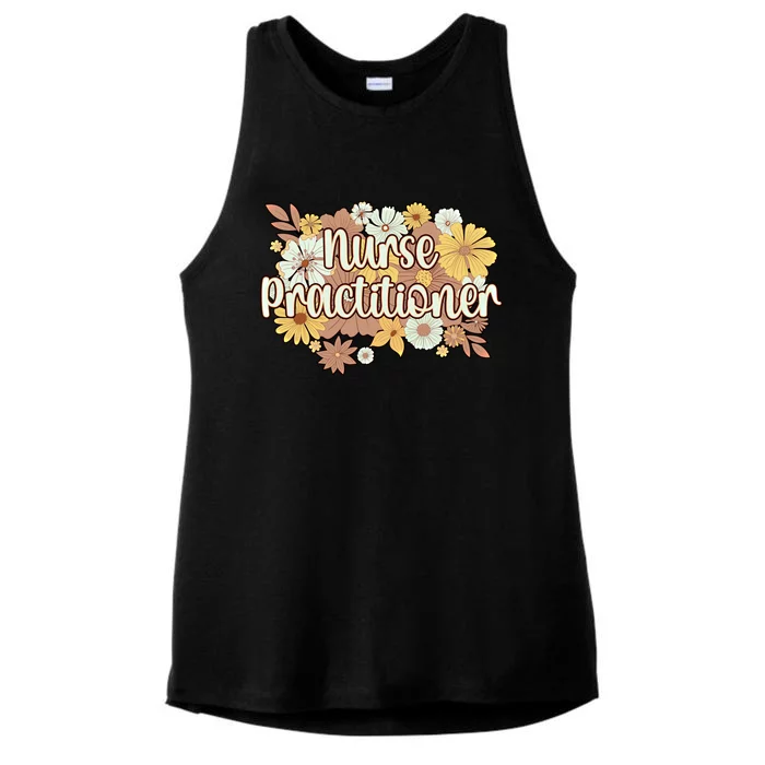 Nurse Practitioner Flowers Nursing Practitioner Gift Ladies Tri-Blend Wicking Tank