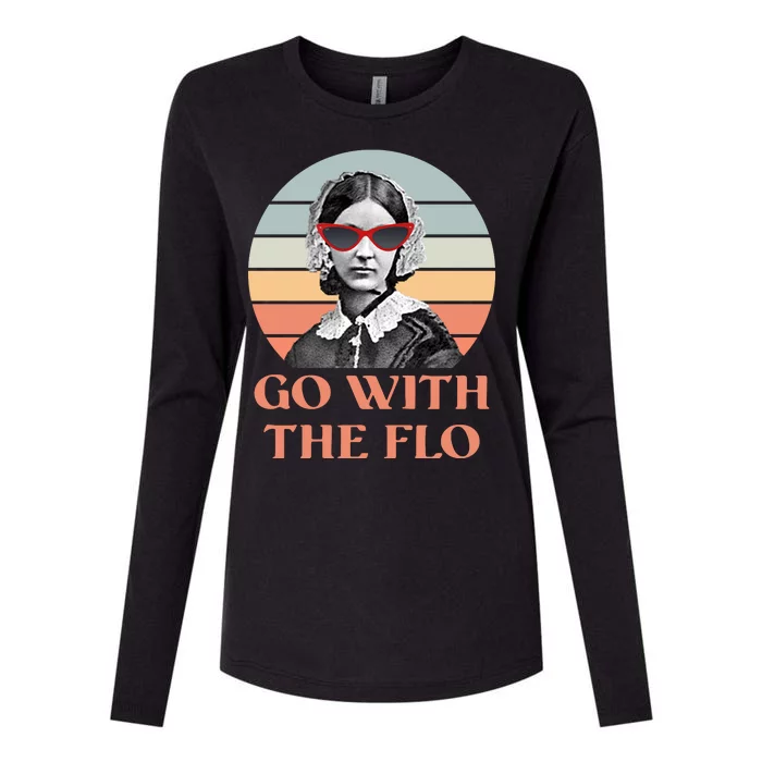 Nurse Practitioner Florence Go With The Flo Womens Cotton Relaxed Long Sleeve T-Shirt