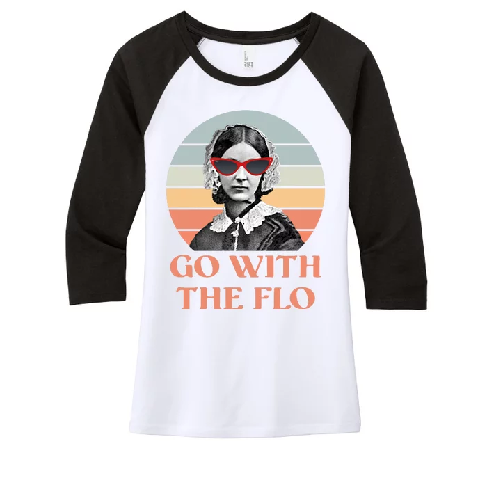 Nurse Practitioner Florence Go With The Flo Women's Tri-Blend 3/4-Sleeve Raglan Shirt