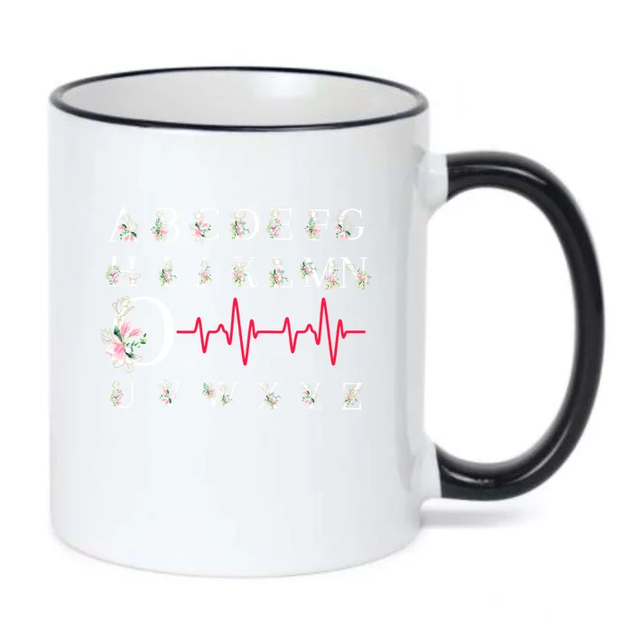 Nurse Pqrst Funny Ekg Ecg Alphabet Flowers Nursing Student Gift Black Color Changing Mug