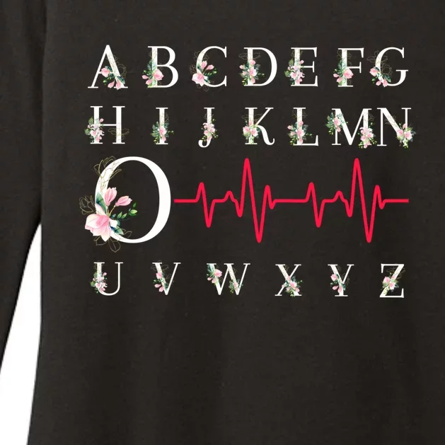 Nurse Pqrst Funny Ekg Ecg Alphabet Flowers Nursing Student Gift Womens CVC Long Sleeve Shirt