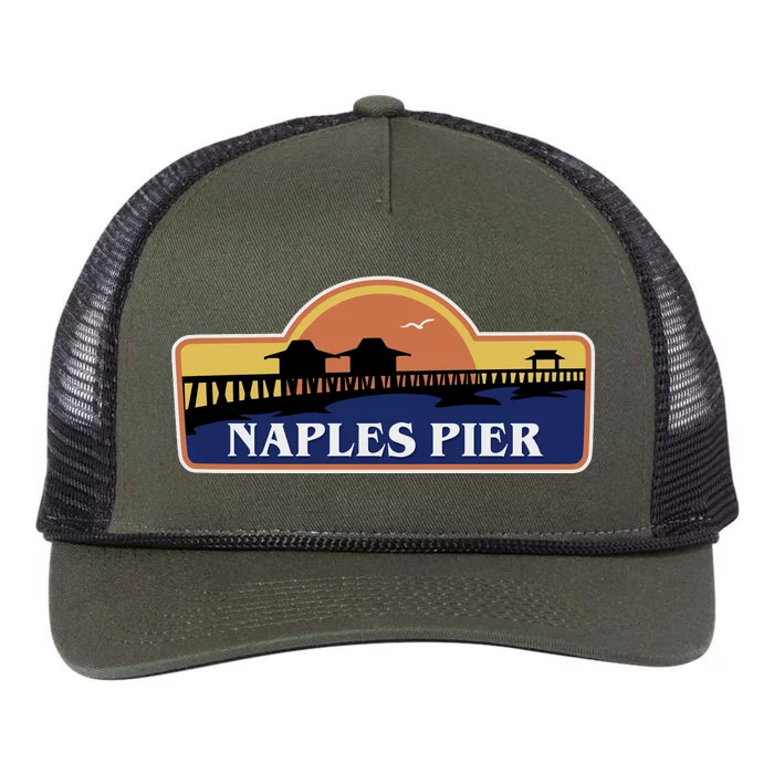 Naples Pier Florida Retro Rope Trucker Hat Cap