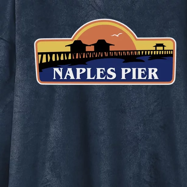 Naples Pier Florida Hooded Wearable Blanket