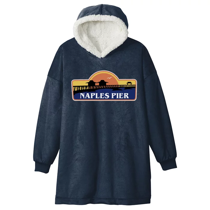 Naples Pier Florida Hooded Wearable Blanket