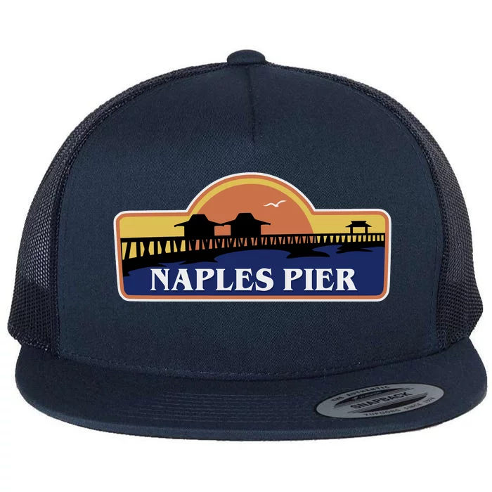 Naples Pier Florida Flat Bill Trucker Hat