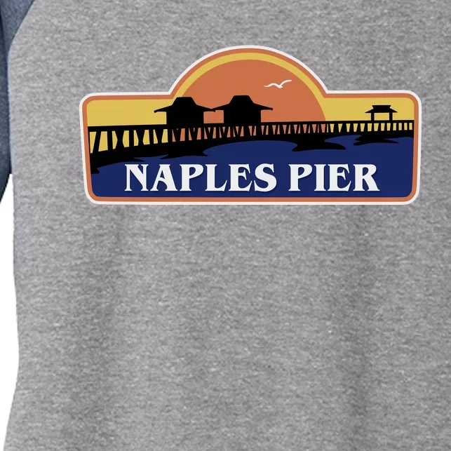 Naples Pier Florida Women's Tri-Blend 3/4-Sleeve Raglan Shirt