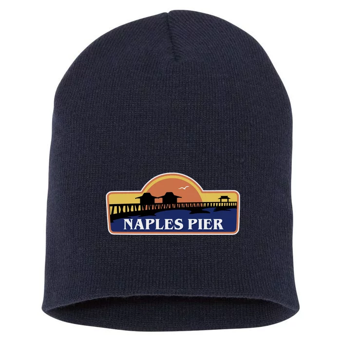 Naples Pier Florida Short Acrylic Beanie