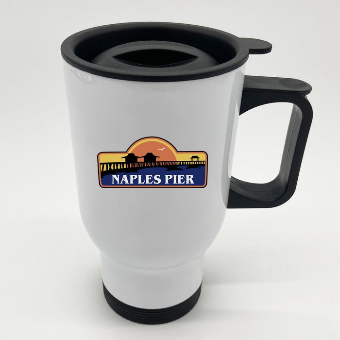 Naples Pier Florida Front & Back Stainless Steel Travel Mug