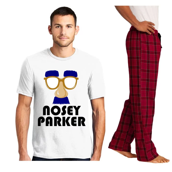 Nosey Parker Funny Big Nose Bad Dad Joke Fathers Day Prying Gift Pajama Set