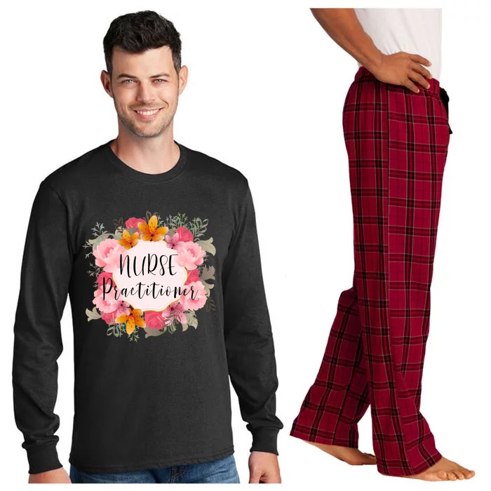 Nurse Practitioner Flower Nurses Meaningful Gift Long Sleeve Pajama Set