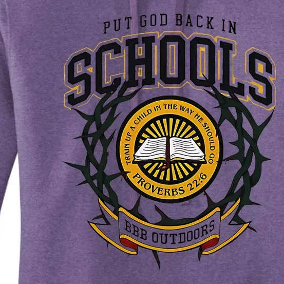 Nice Put God Back In Schools Bbb Outdoors Women's Pullover Hoodie