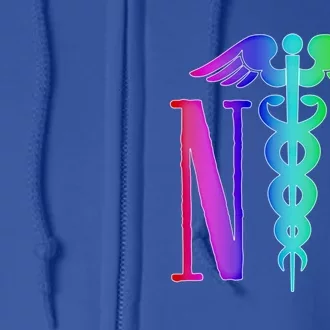 Nurse Practitioner Gift Caduceus Np Degree Proud Nursing Gift Full Zip Hoodie