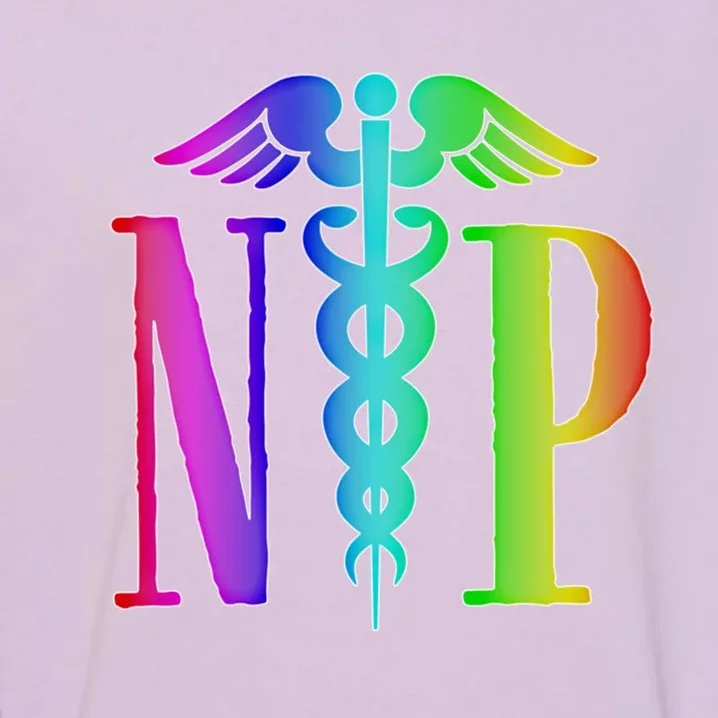 Nurse Practitioner Gift Caduceus Np Degree Proud Nursing Gift Garment-Dyed Sweatshirt