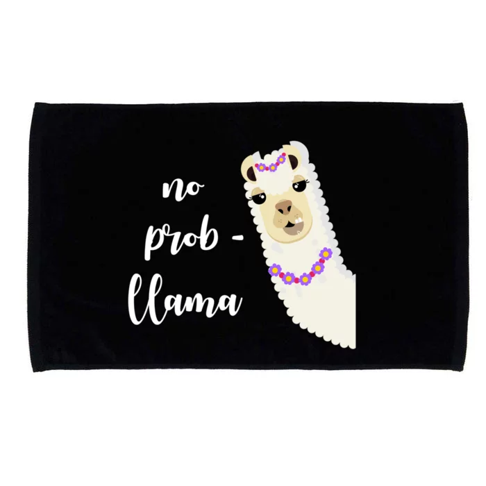 No Probgreat Giftllama Fun Face Alpaca Trending Funny Farm Animal Gift Microfiber Hand Towel