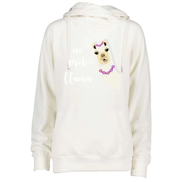 No Probgreat Giftllama Fun Face Alpaca Trending Funny Farm Animal Gift Womens Funnel Neck Pullover Hood