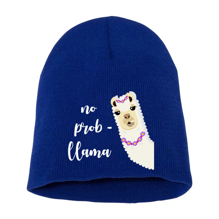 No Probgreat Giftllama Fun Face Alpaca Trending Funny Farm Animal Gift Short Acrylic Beanie