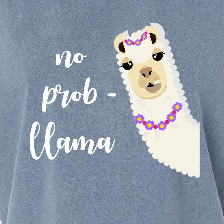 No Probgreat Giftllama Fun Face Alpaca Trending Funny Farm Animal Gift Garment-Dyed Women's Muscle Tee