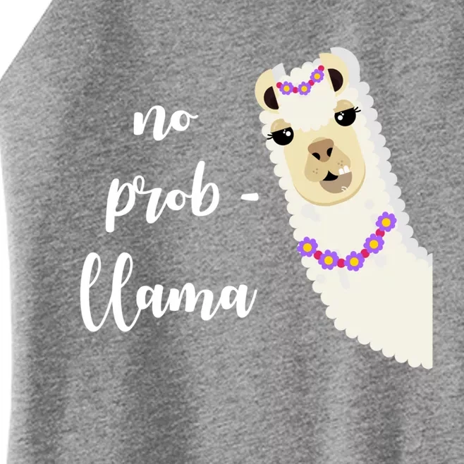 No Probgreat Giftllama Fun Face Alpaca Trending Funny Farm Animal Gift Women’s Perfect Tri Rocker Tank