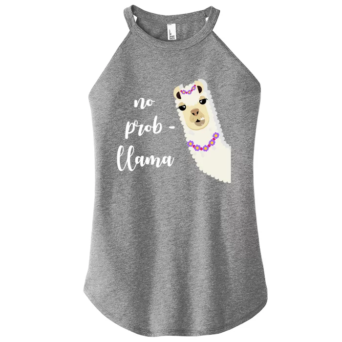 No Probgreat Giftllama Fun Face Alpaca Trending Funny Farm Animal Gift Women’s Perfect Tri Rocker Tank