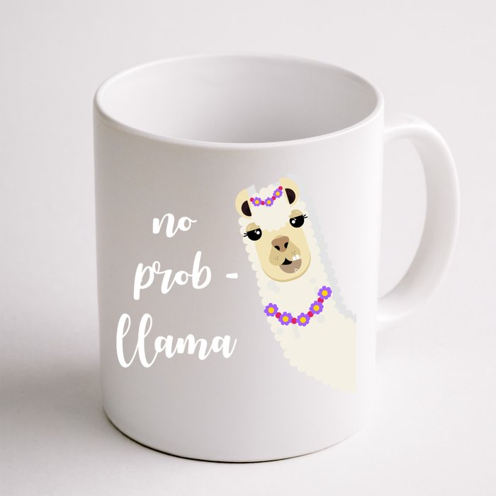 No Probgreat Giftllama Fun Face Alpaca Trending Funny Farm Animal Gift Front & Back Coffee Mug