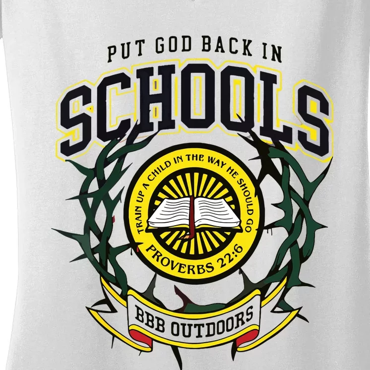 Nice Put God Back In Schools Bbb Outdoors Women's V-Neck T-Shirt