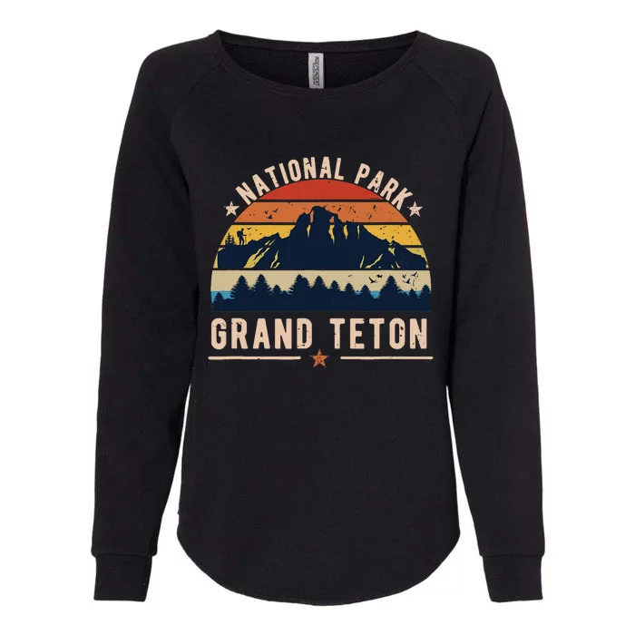 National Park Grand Teton Vintage Retro Souvenir Womens California Wash Sweatshirt