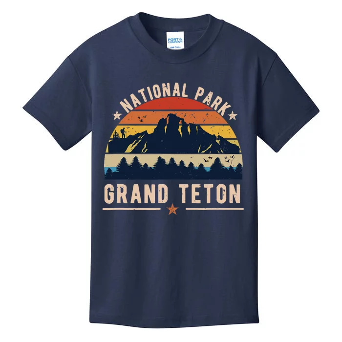 National Park Grand Teton Vintage Retro Souvenir Kids T-Shirt