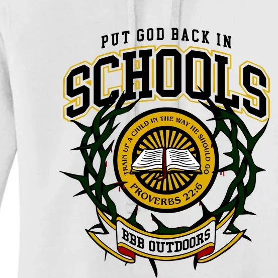 Nice Put God Back In Schools Bbb Outdoors Women's Pullover Hoodie