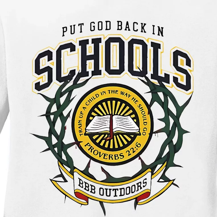 Nice Put God Back In Schools Bbb Outdoors Ladies Long Sleeve Shirt