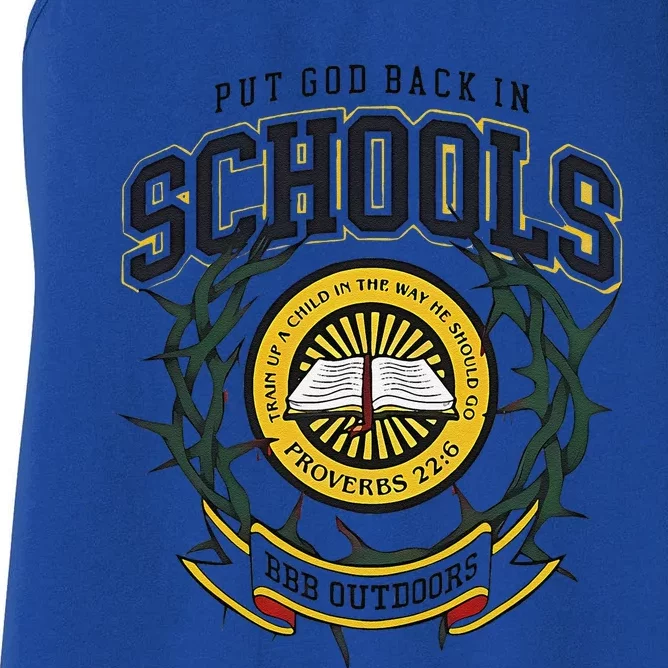 Nice Put God Back In Schools Bbb Outdoors Women's Racerback Tank