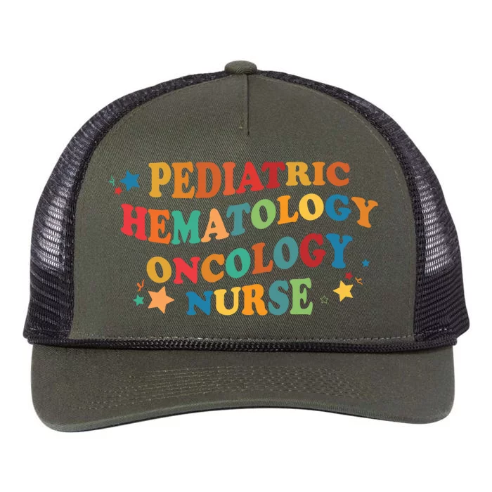 Nursing Pediatric Hematology Oncology Nurse Groovy Pediatric Gift Retro Rope Trucker Hat Cap