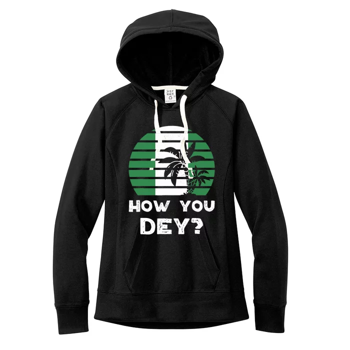 Nigeria Pidgin How You Dey Quote Nigerian Flag Nigeria Women's Fleece Hoodie