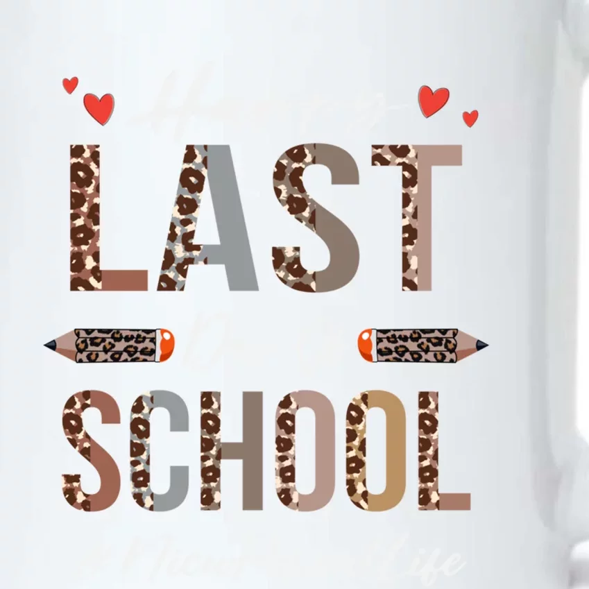 Nicu Parent Happy Last Day Of School Summer Funny Leopard Funny Gift Black Color Changing Mug