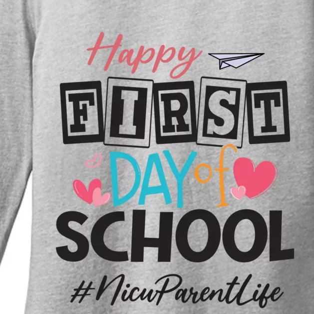 Nicu Parent Happy First Day Of School Back To School Gift Womens CVC Long Sleeve Shirt