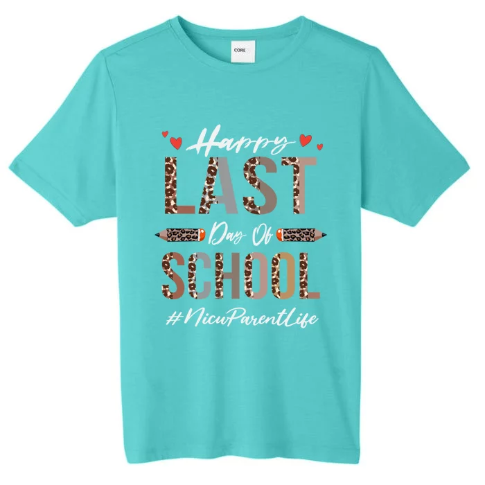 Nicu Parent Happy Last Day Of School Summer Funny Leopard Funny Gift ChromaSoft Performance T-Shirt